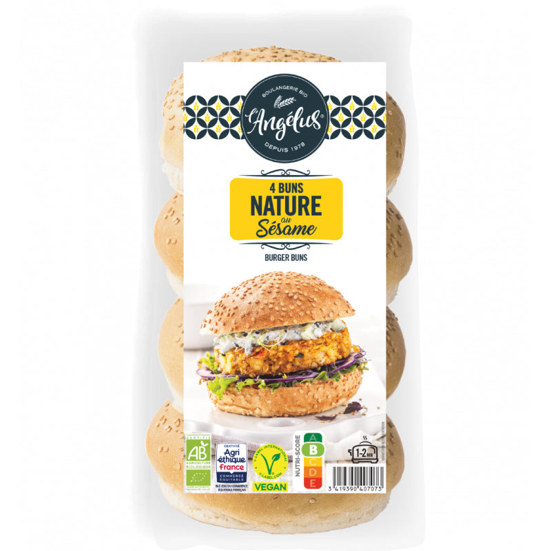L'Angelus Βιολογικά Ψωμάκια για Burger με Σουσάμι 4x50g