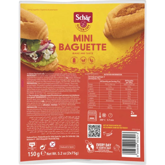 Schär Μίνι Μπαγκέτα Χωρίς Γλουτένη 2x75g